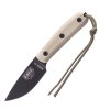 ESEE -3HM-B Plain Edge nôž na prežitie 9,2cm, krémová, čierna, Micarta, puzdro