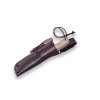JOKER CM124-P Trampero vonkajší nôž 10 cm, hnedá Micarta, kožené puzdro, kresadlo