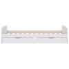 Multidom Posteľný rám so zásuvkami biely borovicový masív 90x200 cm
