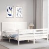 Multidom Posteľný rám s čelom biely 160x200 cm masívne drevo