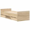 Multidom Posteľný rám s predným a zadným čelom, dub sonoma 90x200 cm