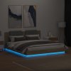 Multidom Posteľný rám s čelom a LED svetlami dub sonoma 180x200 cm