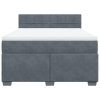 Multidom Posteľný rám boxspring s matracom tmavosivý 140x190 cm zamat