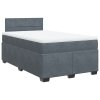 Multidom Posteľný rám boxspring s matracom tmavosivý 90x190 cm zamat