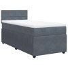 Multidom Posteľný rám boxspring s matracom tmavosivý 80x200 cm zamat