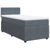 Multidom Posteľný rám boxspring s matracom tmavosivý 80x200 cm zamat