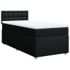 Multidom Posteľný rám boxspring s matracom čierny 90x190 cm látka