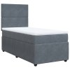 Multidom Posteľný rám boxspring s matracom tmavosivý 80x200 cm zamat