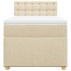Multidom Posteľný rám boxspring s matracom krémový 90x190 cm látka