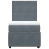 Multidom Posteľný rám boxspring s matracom tmavosivý 80x200 cm zamat