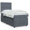 Multidom Posteľný rám boxspring s matracom tmavosivý 80x200 cm zamat