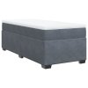 Multidom Posteľný rám boxspring s matracom tmavosivý 90x200 cm zamat