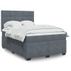 Multidom Posteľný rám boxspring s matracom tmavosivý 140x190 cm zamat