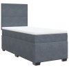 Multidom Posteľný rám boxspring s matracom tmavosivý 80x200 cm zamat