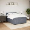 Multidom Posteľný rám boxspring s matracom tmavosivý 160x200 cm zamat