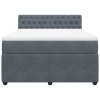 Multidom Posteľný rám boxspring s matracom tmavosivý 160x200 cm zamat