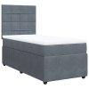 Multidom Posteľný rám boxspring s matracom tmavosivý 100x200 cm zamat