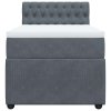 Multidom Posteľný rám boxspring s matracom tmavosivý 100x200 cm zamat
