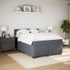 Multidom Posteľný rám boxspring s matracom tmavosivý 160x200 cm zamat