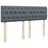 Multidom Posteľný rám boxspring s matracom tmavosivý 160x200 cm zamat