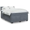 Multidom Posteľný rám boxspring s matracom tmavosivý 160x200 cm zamat