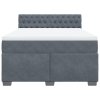 Multidom Posteľný rám boxspring s matracom tmavosivý 140x200 cm zamat