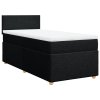 Multidom Posteľný rám boxspring s matracom čierny 90x200 cm látka