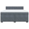 Multidom Posteľný rám boxspring s matracom tmavosivý 180x200 cm zamat