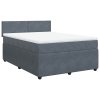 Multidom Posteľný rám boxspring s matracom tmavosivý 160x200 cm zamat