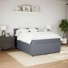 Multidom Posteľný rám boxspring s matracom tmavosivý 160x200 cm zamat