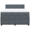 Multidom Posteľný rám boxspring s matracom tmavosivý 160x200 cm zamat