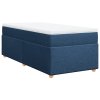 Multidom Posteľný rám boxspring s matracom modrý 90x200 cm látka