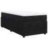 Multidom Posteľný rám boxspring s matracom čierny 90x200 cm zamat