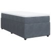 Multidom Posteľný rám boxspring s matracom tmavosivý 90x200 cm zamat
