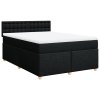 Multidom Posteľný rám boxspring s matracom čierny 160x200 cm látka