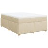 Multidom Posteľný rám boxspring s matracom krémový 140x200 cm látka