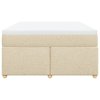 Multidom Posteľný rám boxspring s matracom krémový 140x200 cm látka
