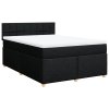 Multidom Posteľný rám boxspring s matracom čierny 160x200 cm látka
