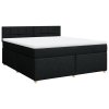 Multidom Posteľný rám boxspring s matracom čierny 180x200 cm látka