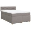 Multidom Posteľný rám boxspring s matracom sivohned 140x200 cm látka