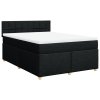 Multidom Posteľný rám boxspring s matracom čierny 140x200 cm látka