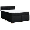 Multidom Posteľný rám boxspring s matracom čierny 140x200 cm látka