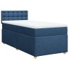 Multidom Posteľný rám boxspring s matracom modrý 90x200 cm látka
