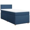 Multidom Posteľný rám boxspring s matracom modrý 90x200 cm látka