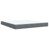 Multidom Posteľný rám boxspring s matracom tmavosivý 180x200 cm zamat