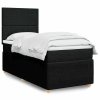 Multidom Posteľný rám boxspring s matracom čierny 90x200 cm látka