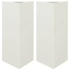 Multidom Záhradné kvetináče 2 ks biele trojuholník 40x34,5x70 cm oceľ