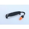 Ganzo Knife G7412-BK-WS vreckový outdoorový nôž 8,9 cm, Stonewash, čierna, G10, píšťalka