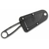 ESEE IZULA-B-BO nôž na krk 7,3 cm, uhlíková oceľ, Stonewash, čierne plastové puzdro, pripnutie