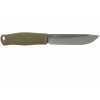 Benchmade 202 LEUKU bushcraft nôž 13,2 cm, Satin, zelená, Santoprene, kožené puzdro
